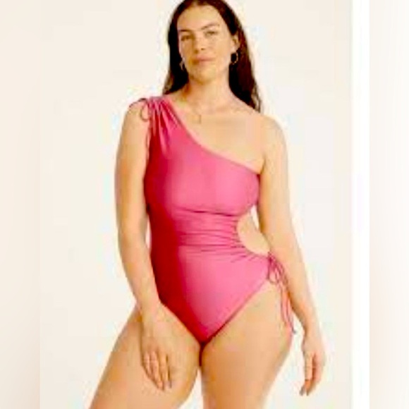 JCrew Women's Shiny Side Cut-Out One-Piece Swimsuit BC087. NWT size 12 - Picture 1 of 7